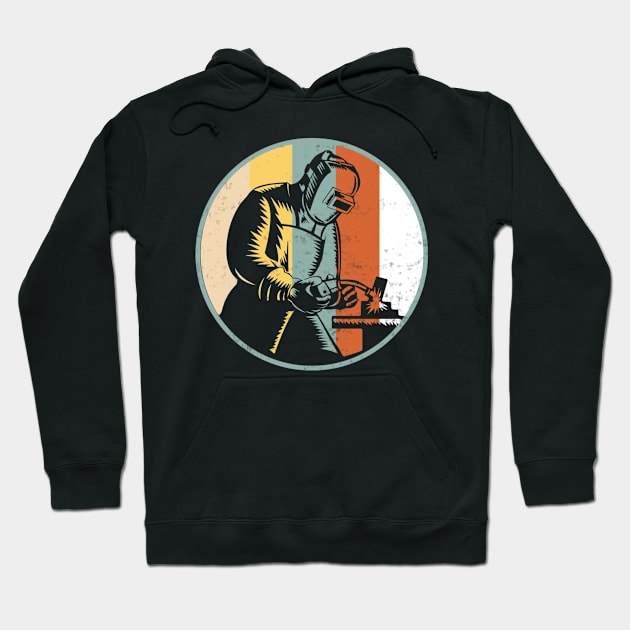 Welding Retro Vintage Funny Welder Quotes Hoodie by Visual Vibes